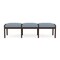 Lesro Lenox Wood 3 Seat Bench Wood Frame, Mocha, RS Rain Song Upholstery LW3001 - alternate 1